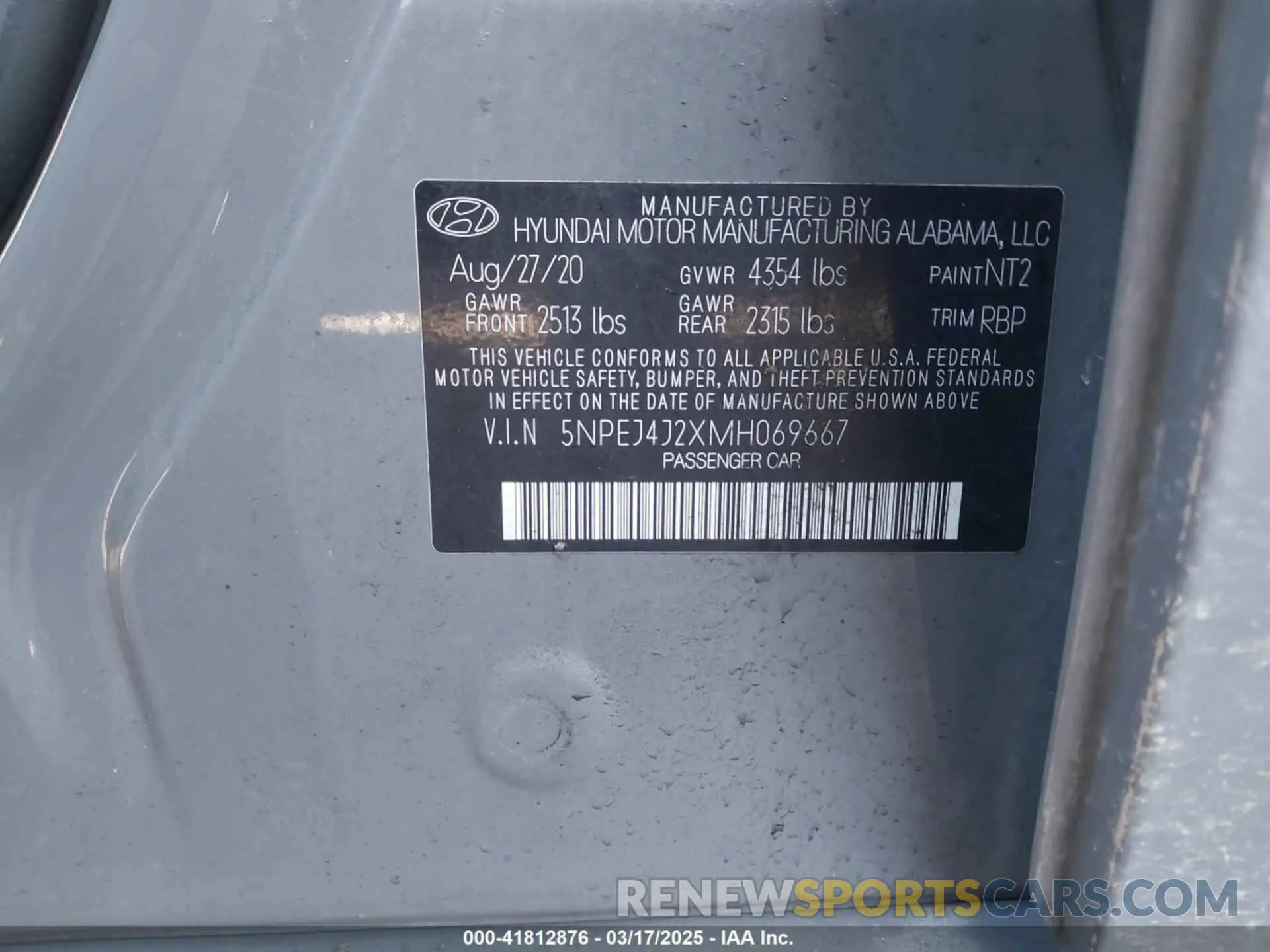 9 Photograph of a damaged car 5NPEJ4J2XMH069667 HYUNDAI SONATA 2021