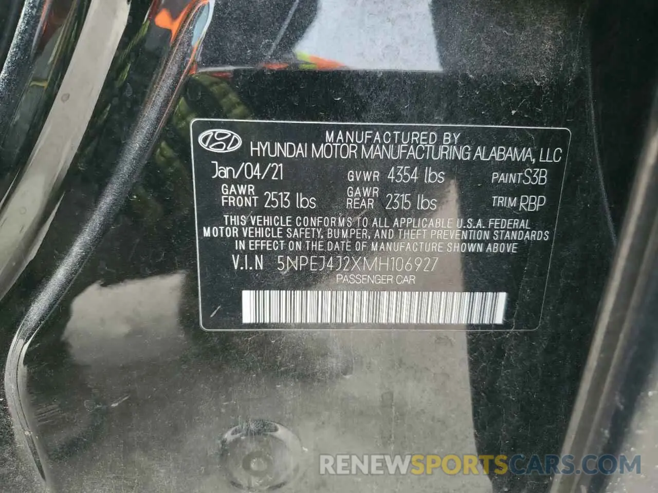 12 Photograph of a damaged car 5NPEJ4J2XMH106927 HYUNDAI SONATA 2021