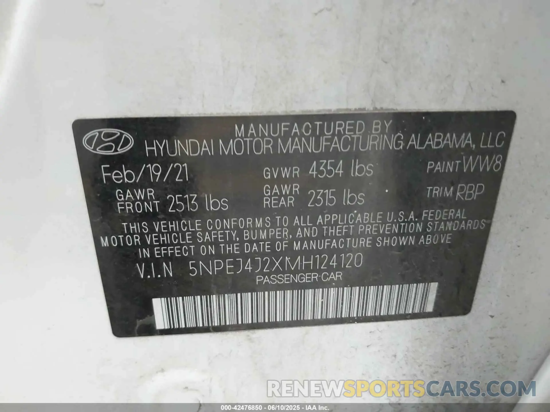 9 Photograph of a damaged car 5NPEJ4J2XMH124120 HYUNDAI SONATA 2021