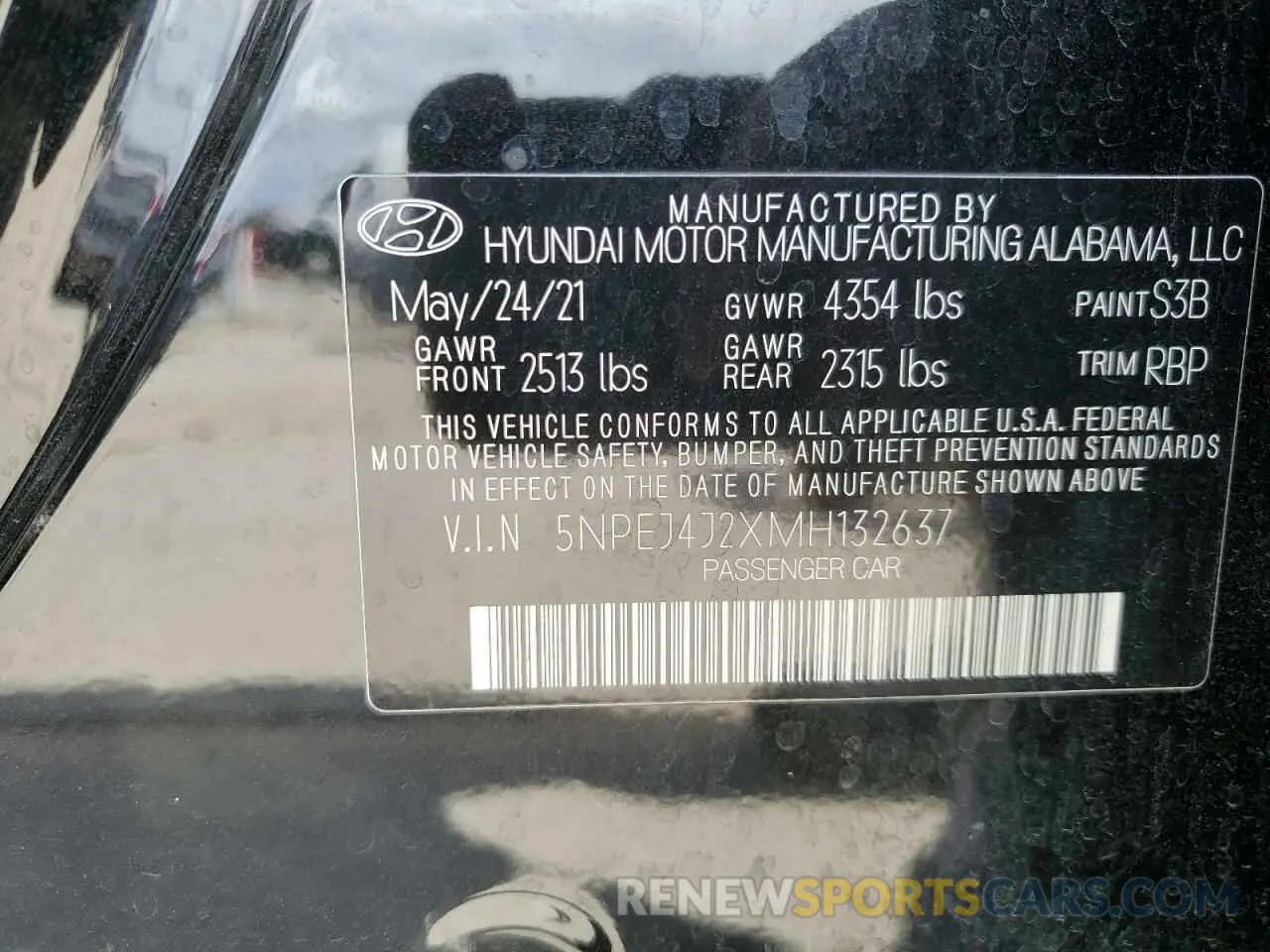 13 Photograph of a damaged car 5NPEJ4J2XMH132637 HYUNDAI SONATA 2021