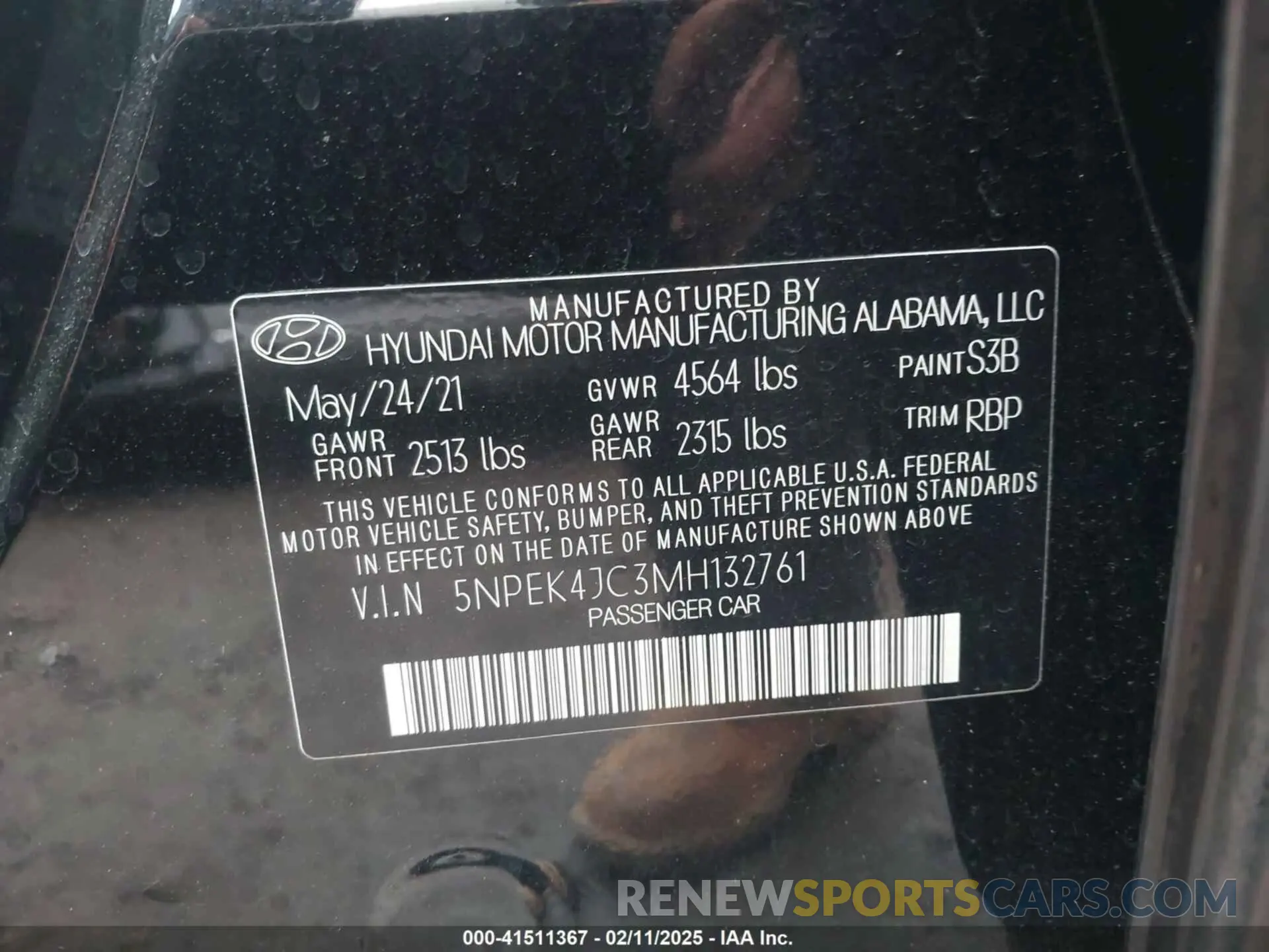 9 Photograph of a damaged car 5NPEK4JC3MH132761 HYUNDAI SONATA 2021