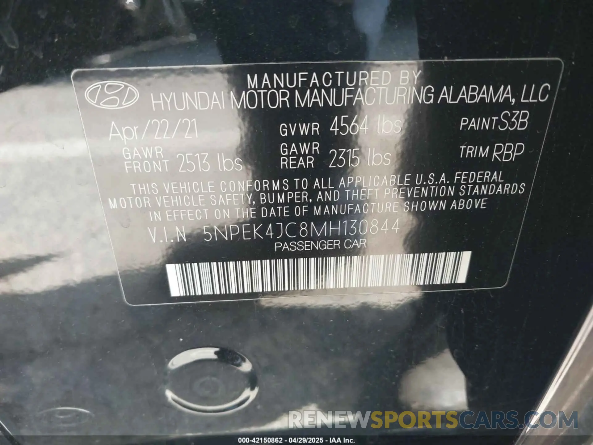 9 Photograph of a damaged car 5NPEK4JC8MH130844 HYUNDAI SONATA 2021