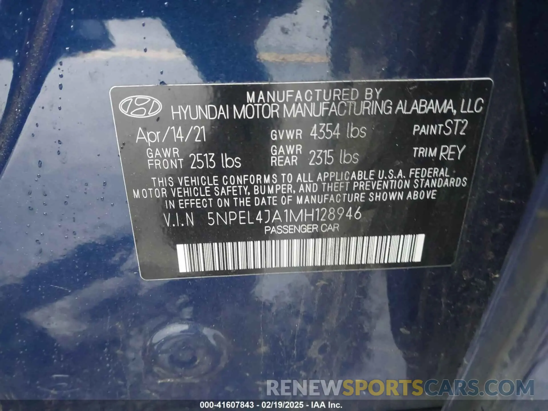 9 Photograph of a damaged car 5NPEL4JA1MH128946 HYUNDAI SONATA 2021