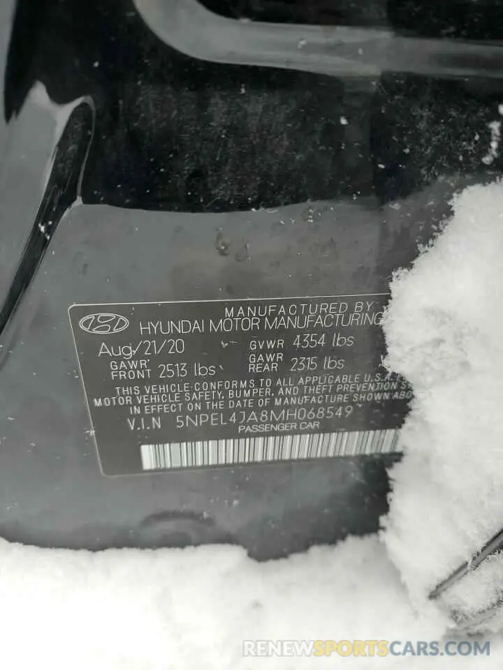 12 Photograph of a damaged car 5NPEL4JA8MH068549 HYUNDAI SONATA 2021