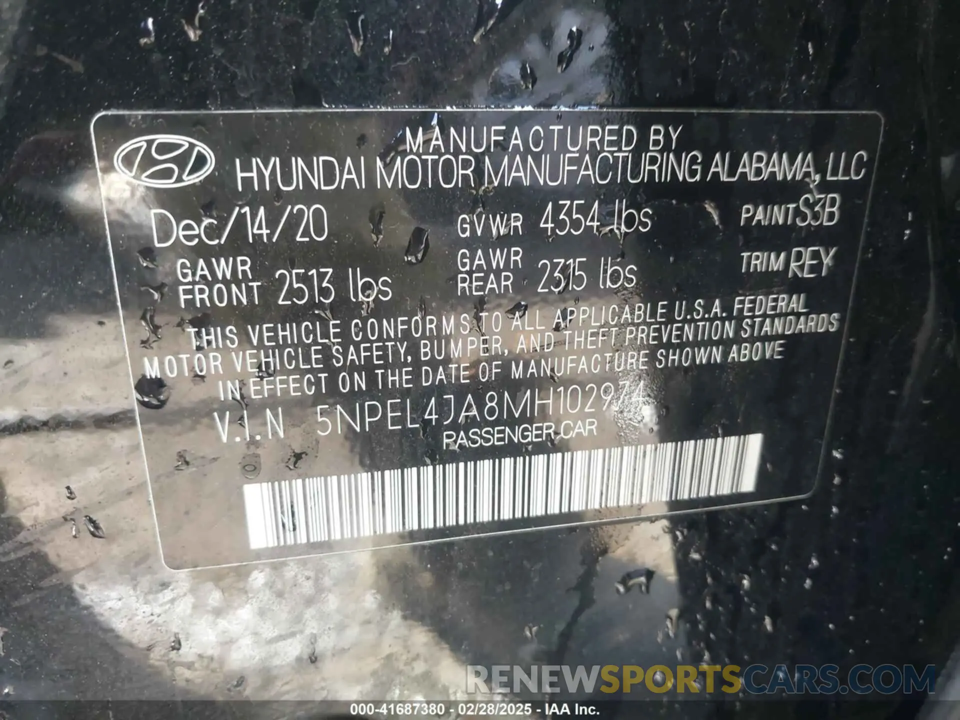 9 Photograph of a damaged car 5NPEL4JA8MH102974 HYUNDAI SONATA 2021