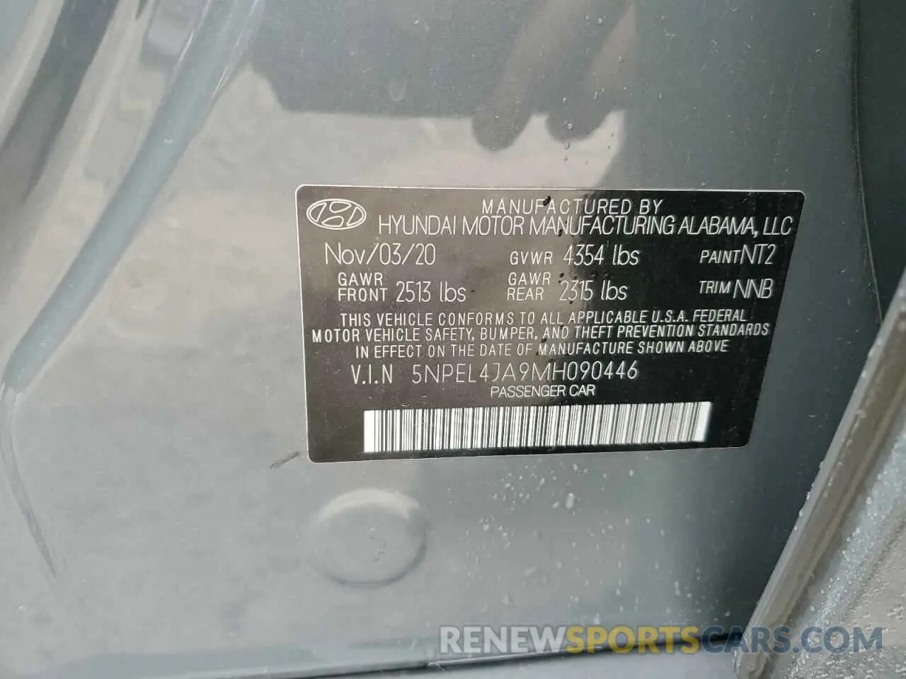 13 Photograph of a damaged car 5NPEL4JA9MH090446 HYUNDAI SONATA 2021