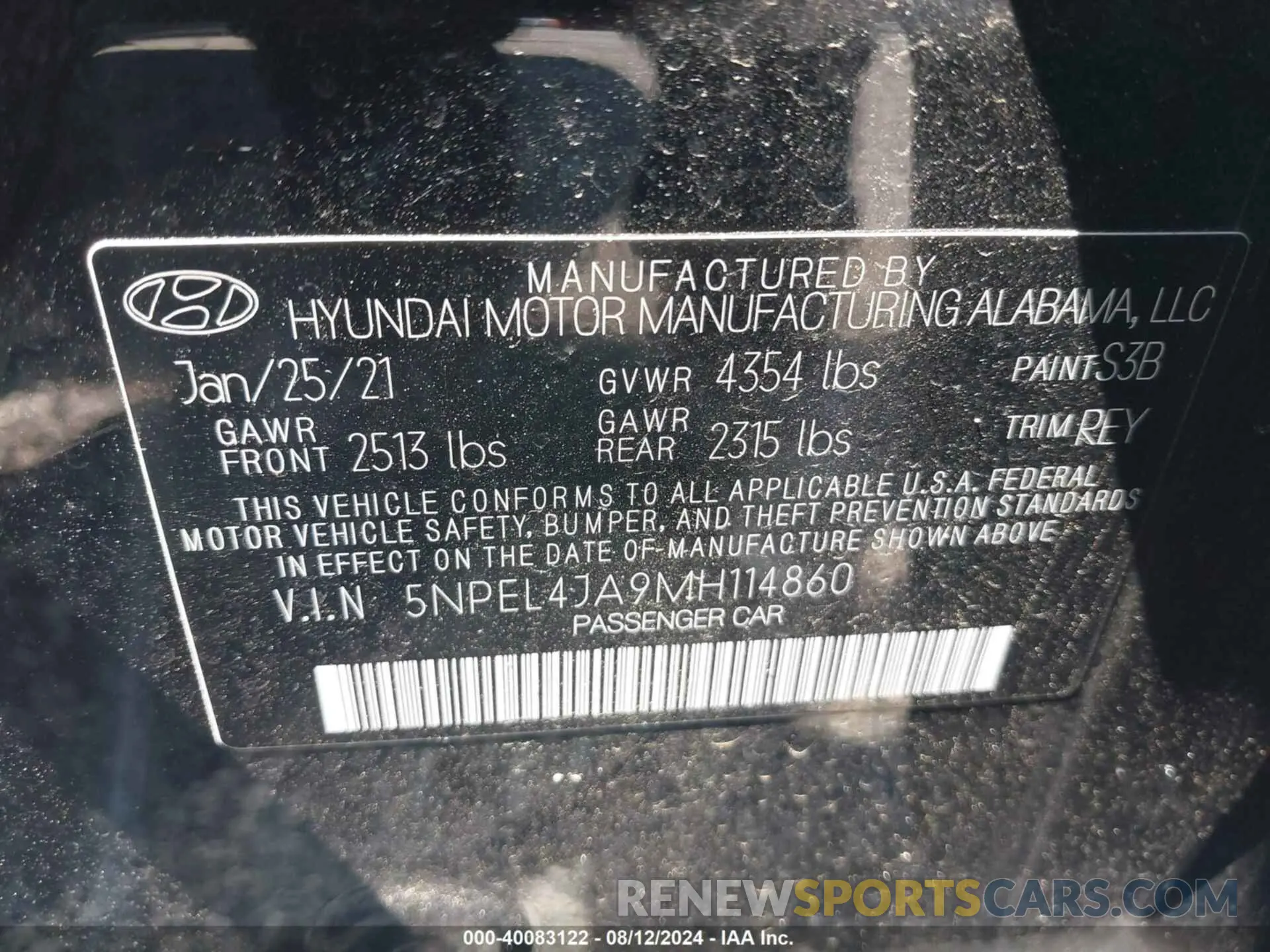 9 Photograph of a damaged car 5NPEL4JA9MH114860 HYUNDAI SONATA 2021