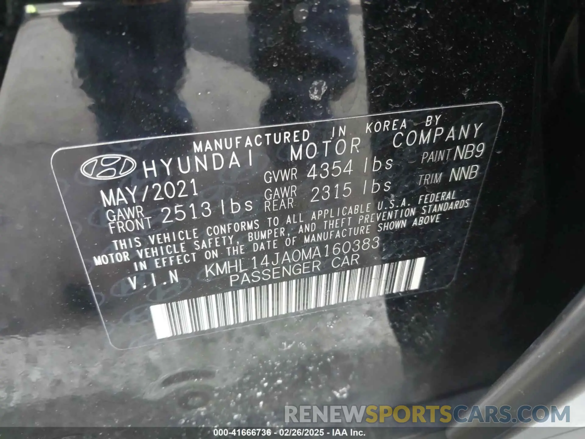 9 Photograph of a damaged car KMHL14JA0MA160383 HYUNDAI SONATA 2021