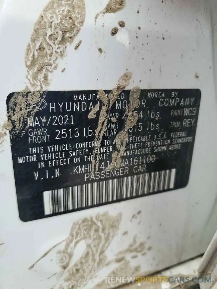 13 Photograph of a damaged car KMHL14JA0MA161100 HYUNDAI SONATA 2021