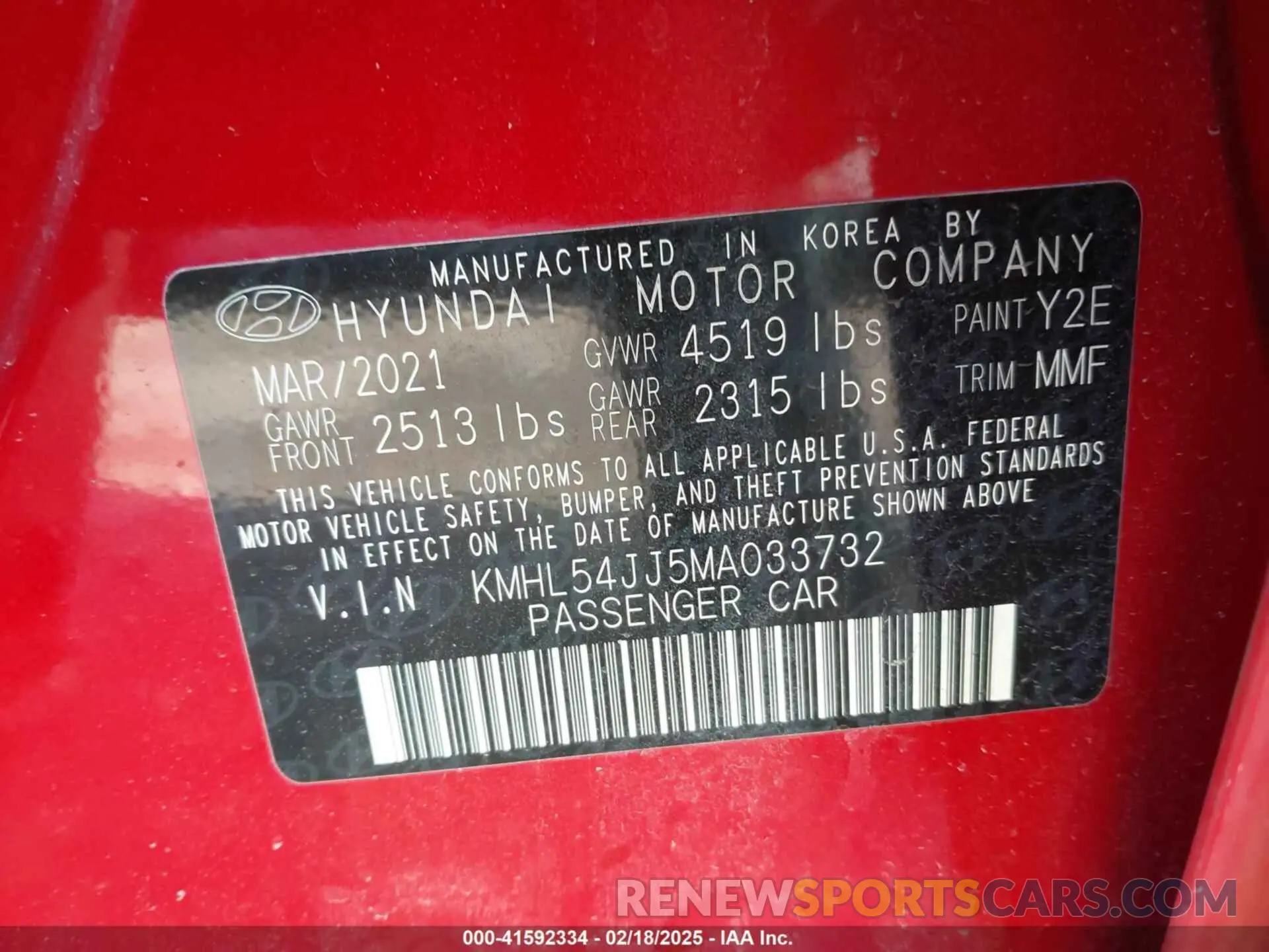 9 Photograph of a damaged car KMHL54JJ5MA033732 HYUNDAI SONATA 2021