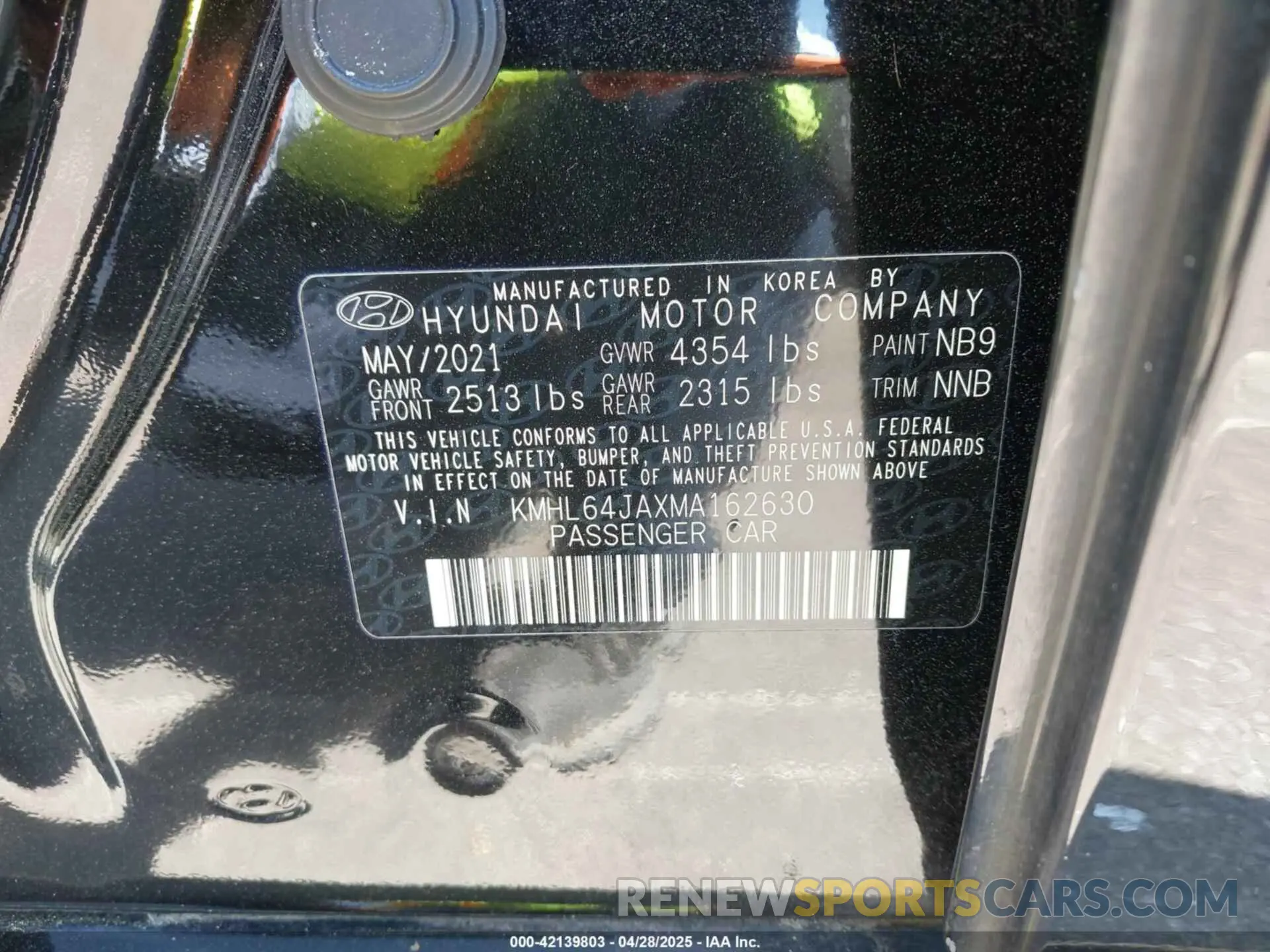 9 Photograph of a damaged car KMHL64JAXMA162630 HYUNDAI SONATA 2021