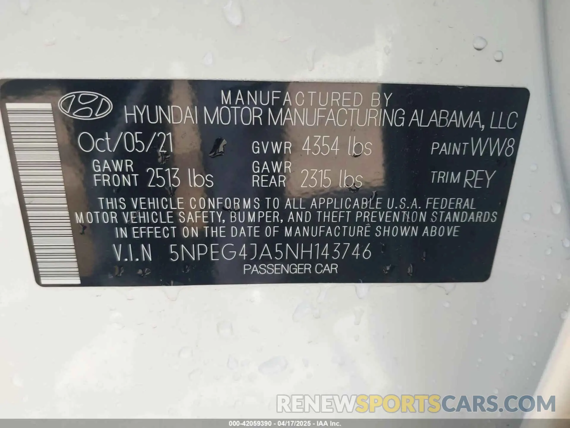 9 Photograph of a damaged car 5NPEG4JA5NH143746 HYUNDAI SONATA 2022
