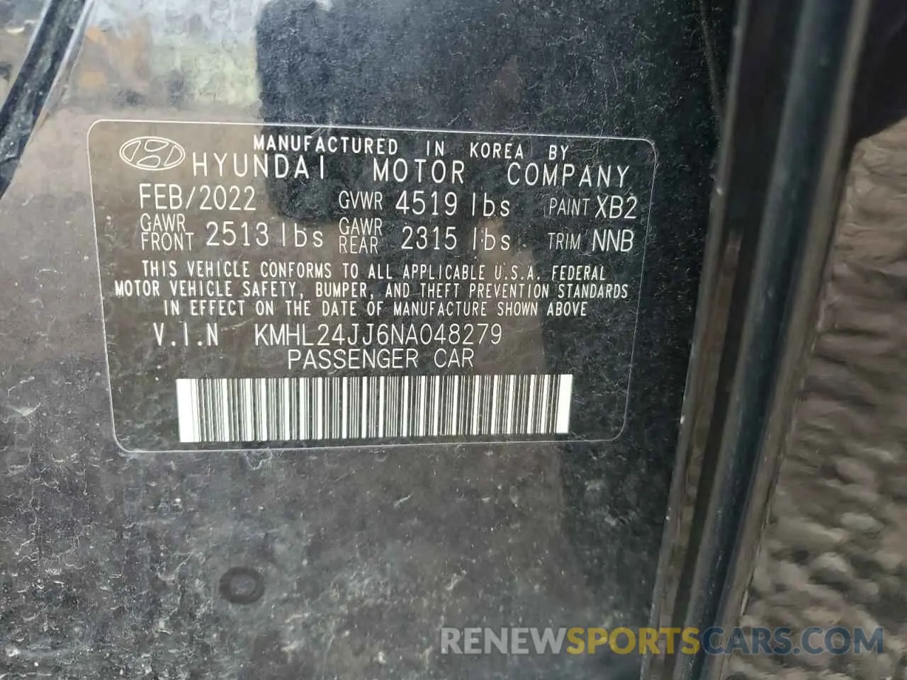 13 Photograph of a damaged car KMHL24JJ6NA048279 HYUNDAI SONATA 2022