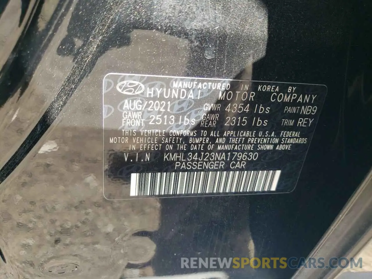 12 Photograph of a damaged car KMHL34J23NA179630 HYUNDAI SONATA 2022