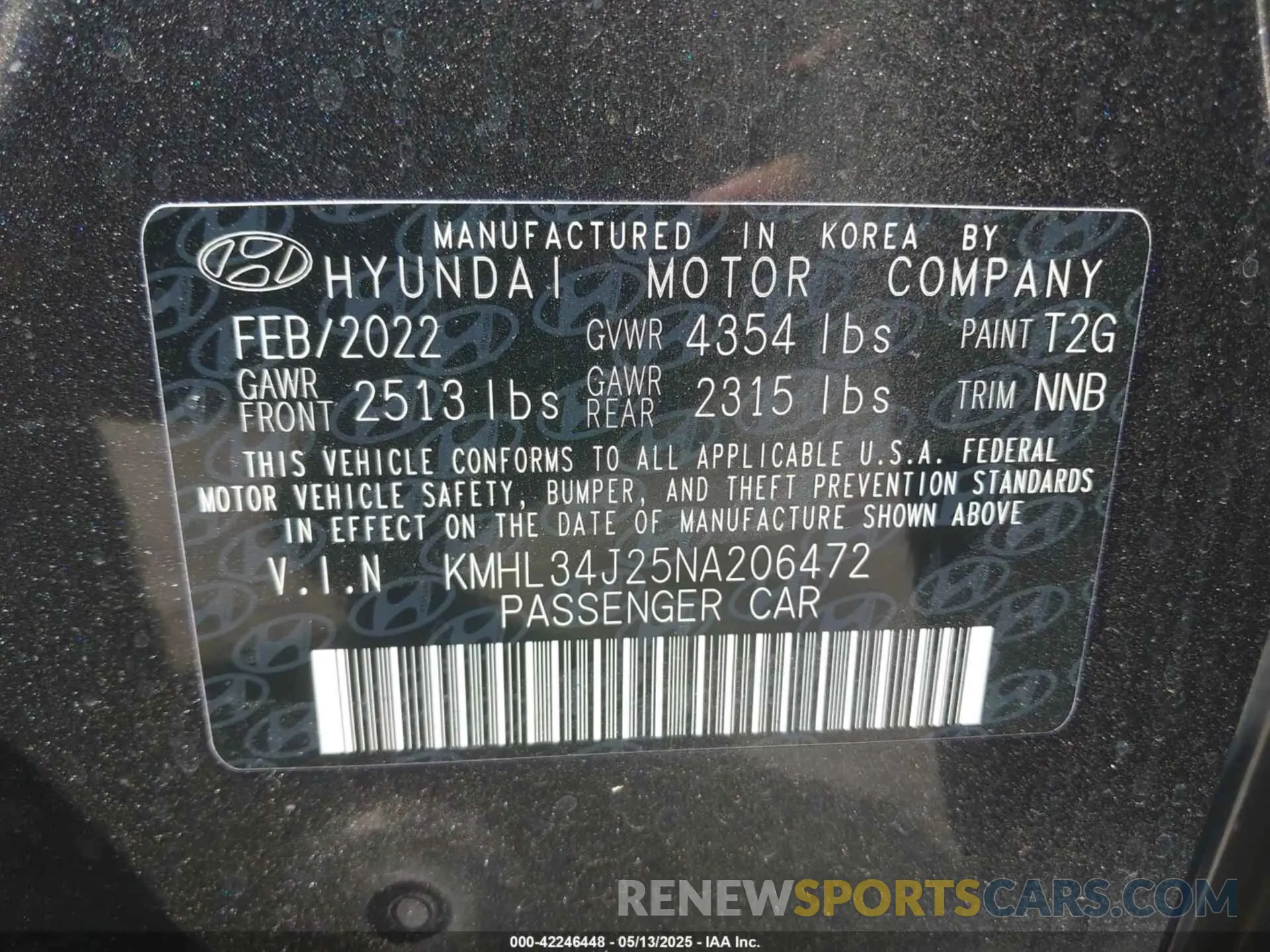 9 Photograph of a damaged car KMHL34J25NA206472 HYUNDAI SONATA 2022