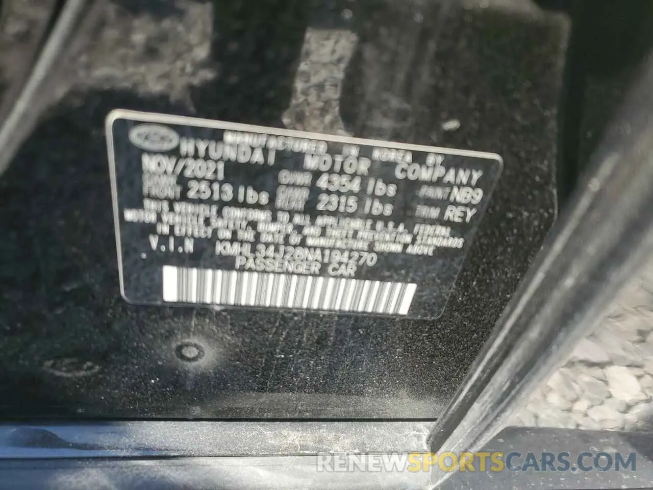 12 Photograph of a damaged car KMHL34J28NA194270 HYUNDAI SONATA 2022