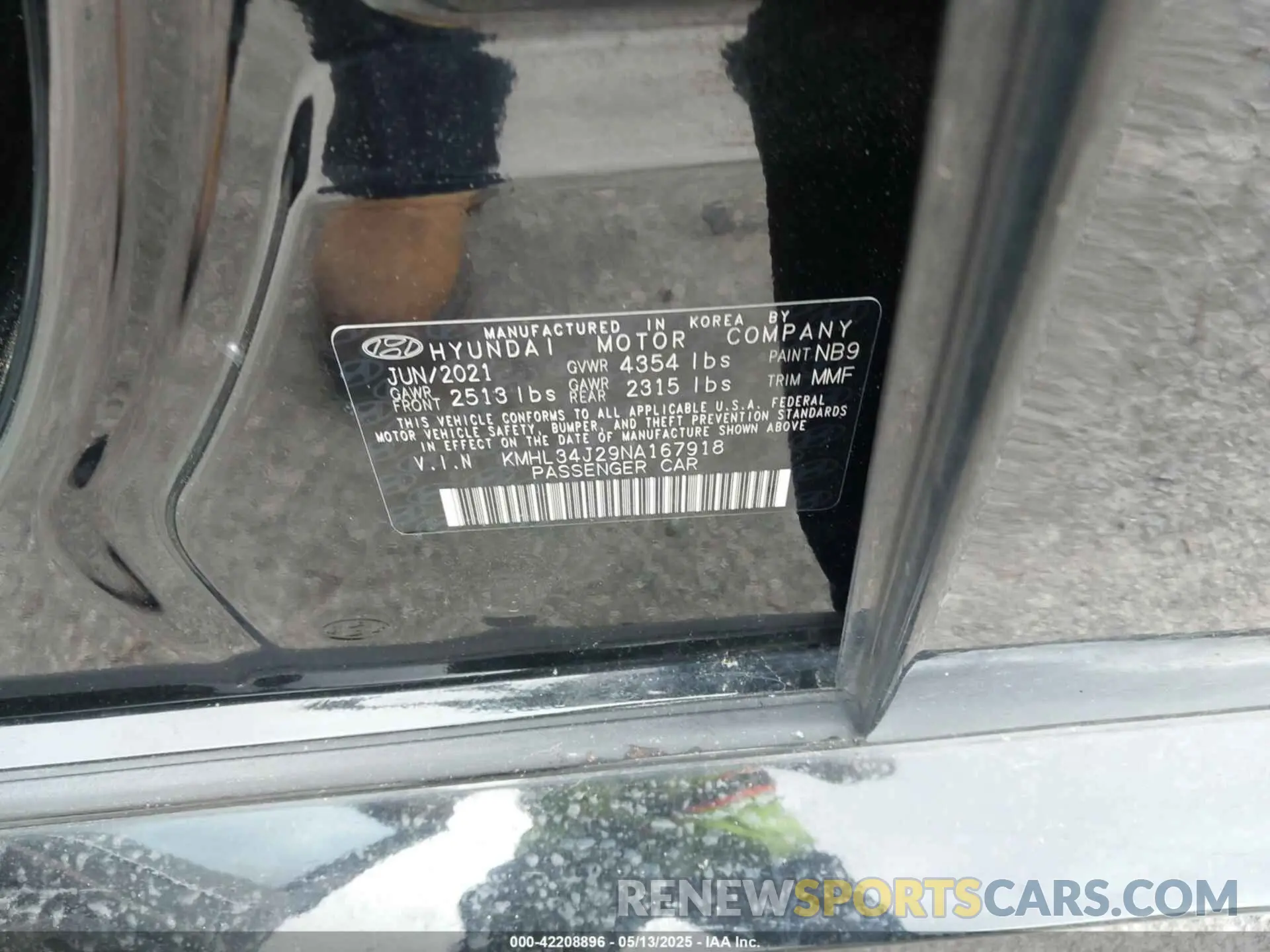 9 Photograph of a damaged car KMHL34J29NA167918 HYUNDAI SONATA 2022