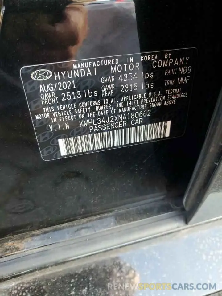 15 Photograph of a damaged car KMHL34J2XNA180662 HYUNDAI SONATA 2022