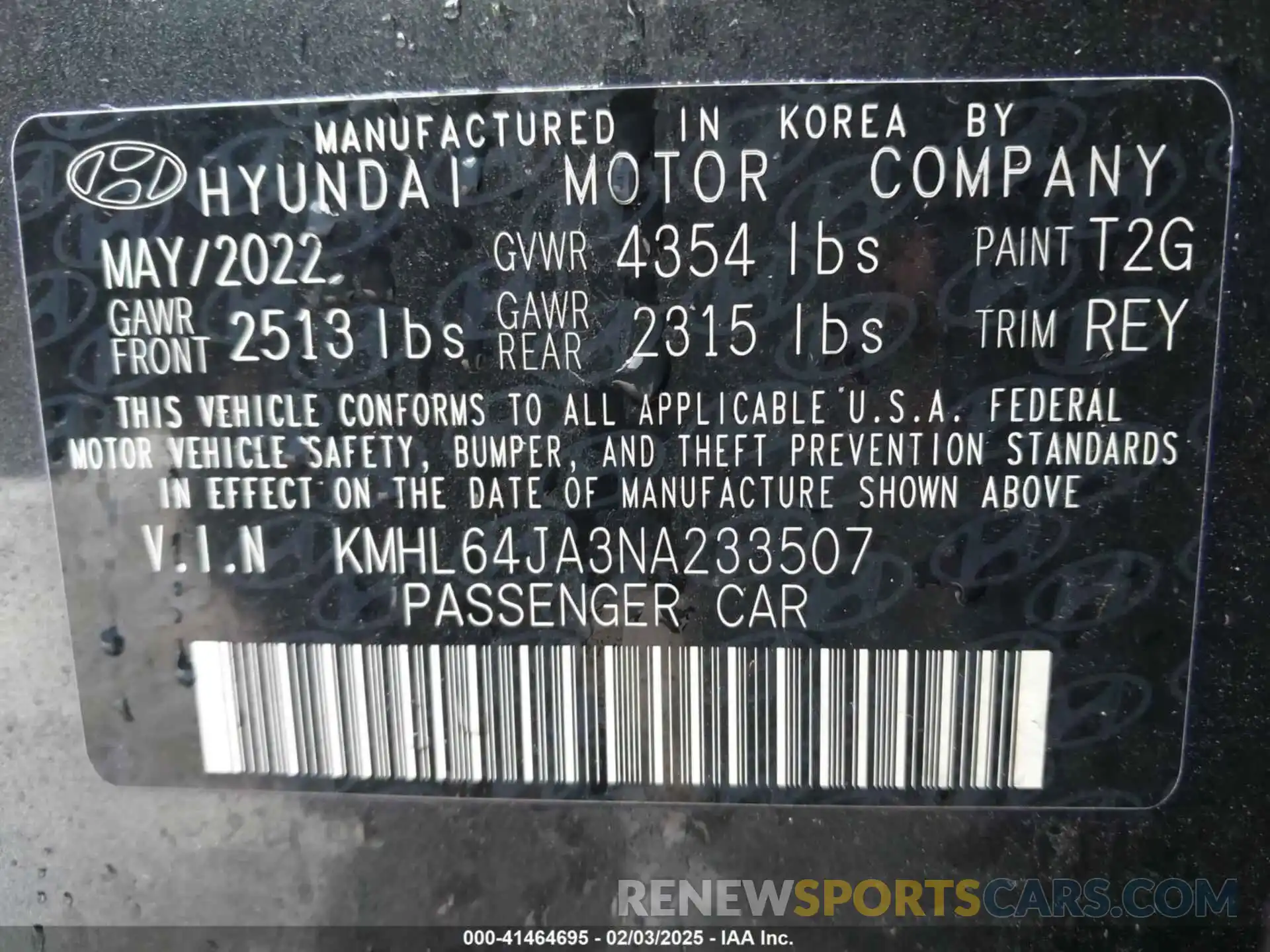 9 Photograph of a damaged car KMHL64JA3NA233507 HYUNDAI SONATA 2022