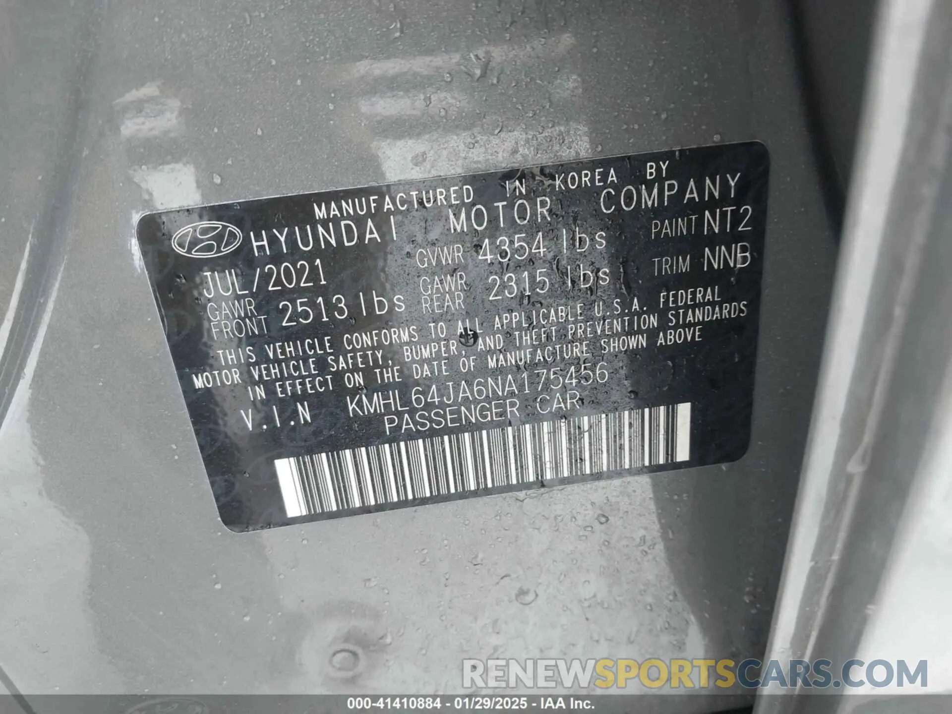 9 Photograph of a damaged car KMHL64JA6NA175456 HYUNDAI SONATA 2022