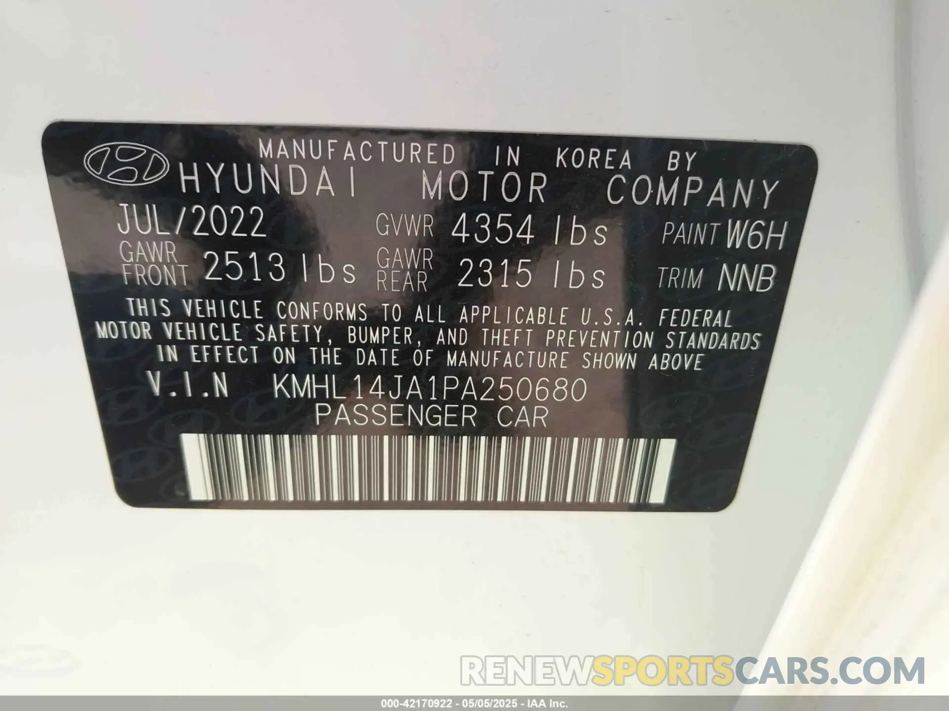 9 Photograph of a damaged car KMHL14JA1PA250680 HYUNDAI SONATA 2023