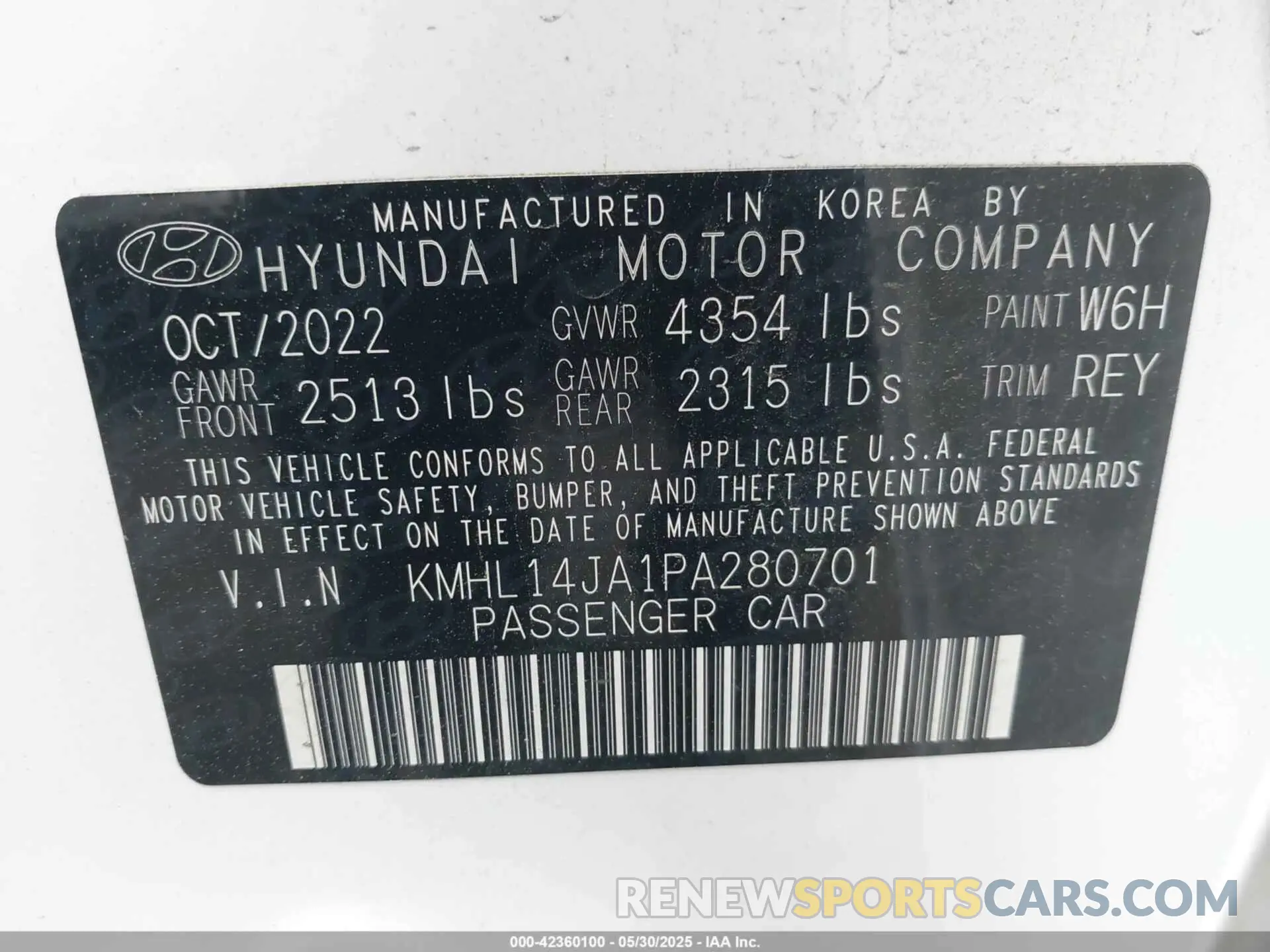 9 Photograph of a damaged car KMHL14JA1PA280701 HYUNDAI SONATA 2023