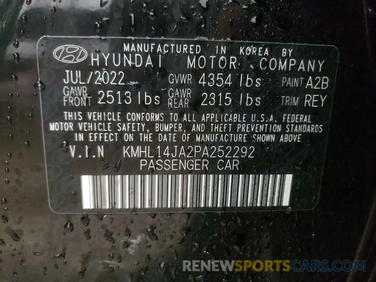 12 Photograph of a damaged car KMHL14JA2PA252292 HYUNDAI SONATA 2023