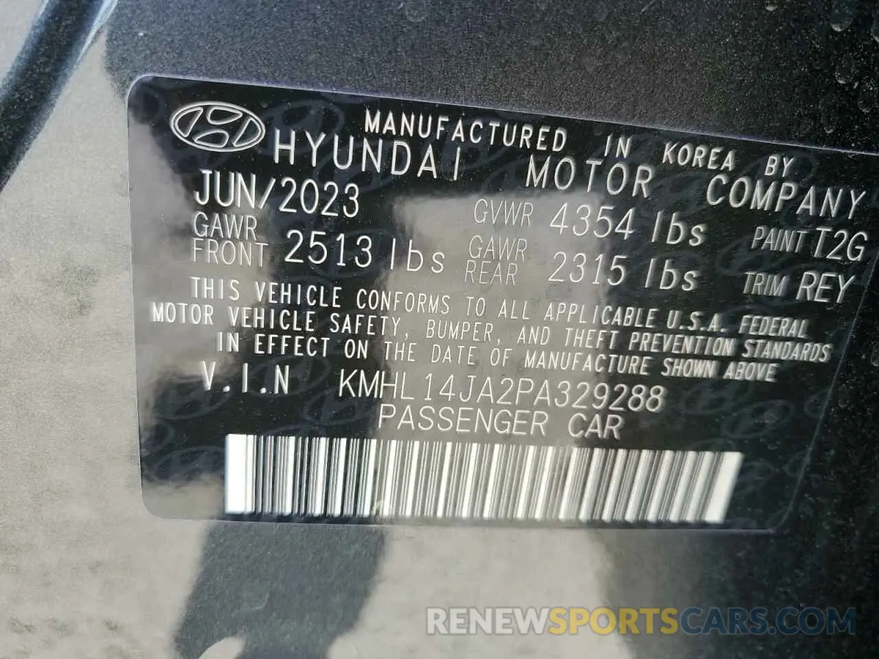15 Photograph of a damaged car KMHL14JA2PA329288 HYUNDAI SONATA 2023