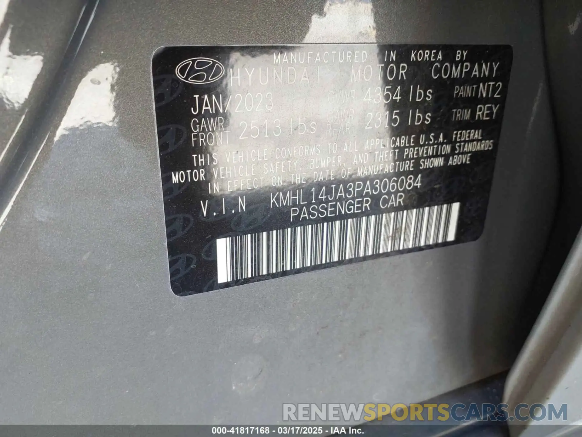 9 Photograph of a damaged car KMHL14JA3PA306084 HYUNDAI SONATA 2023