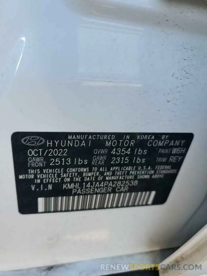 12 Photograph of a damaged car KMHL14JA4PA282538 HYUNDAI SONATA 2023
