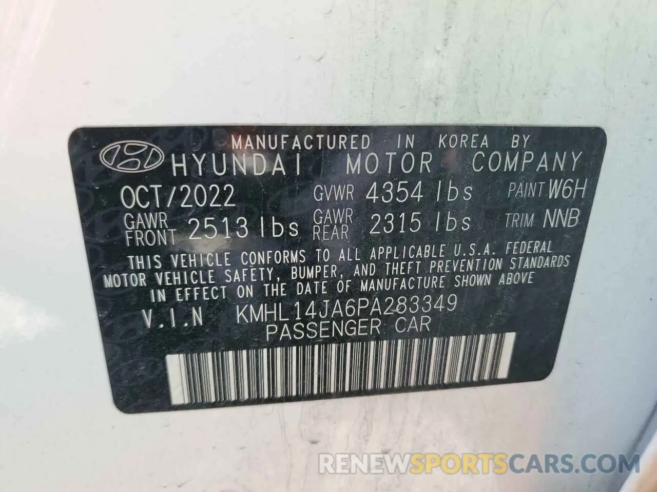 15 Photograph of a damaged car KMHL14JA6PA283349 HYUNDAI SONATA 2023