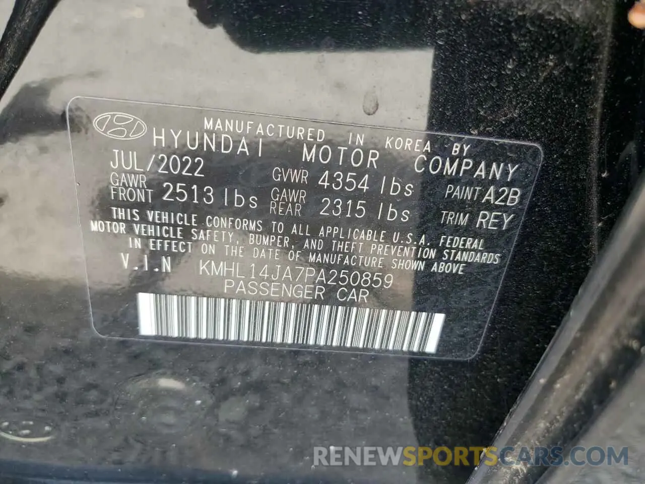 12 Photograph of a damaged car KMHL14JA7PA250859 HYUNDAI SONATA 2023
