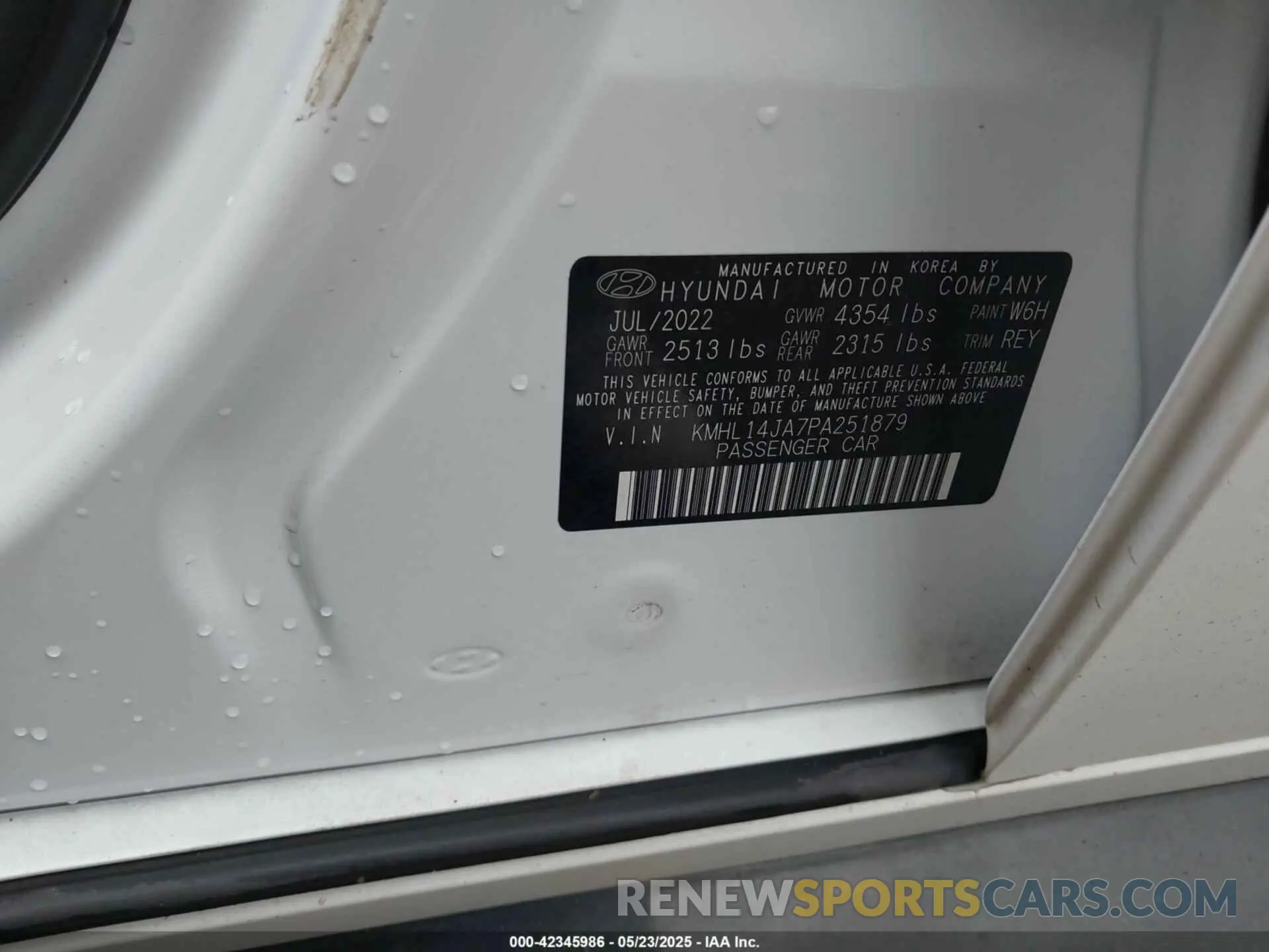 9 Photograph of a damaged car KMHL14JA7PA251879 HYUNDAI SONATA 2023