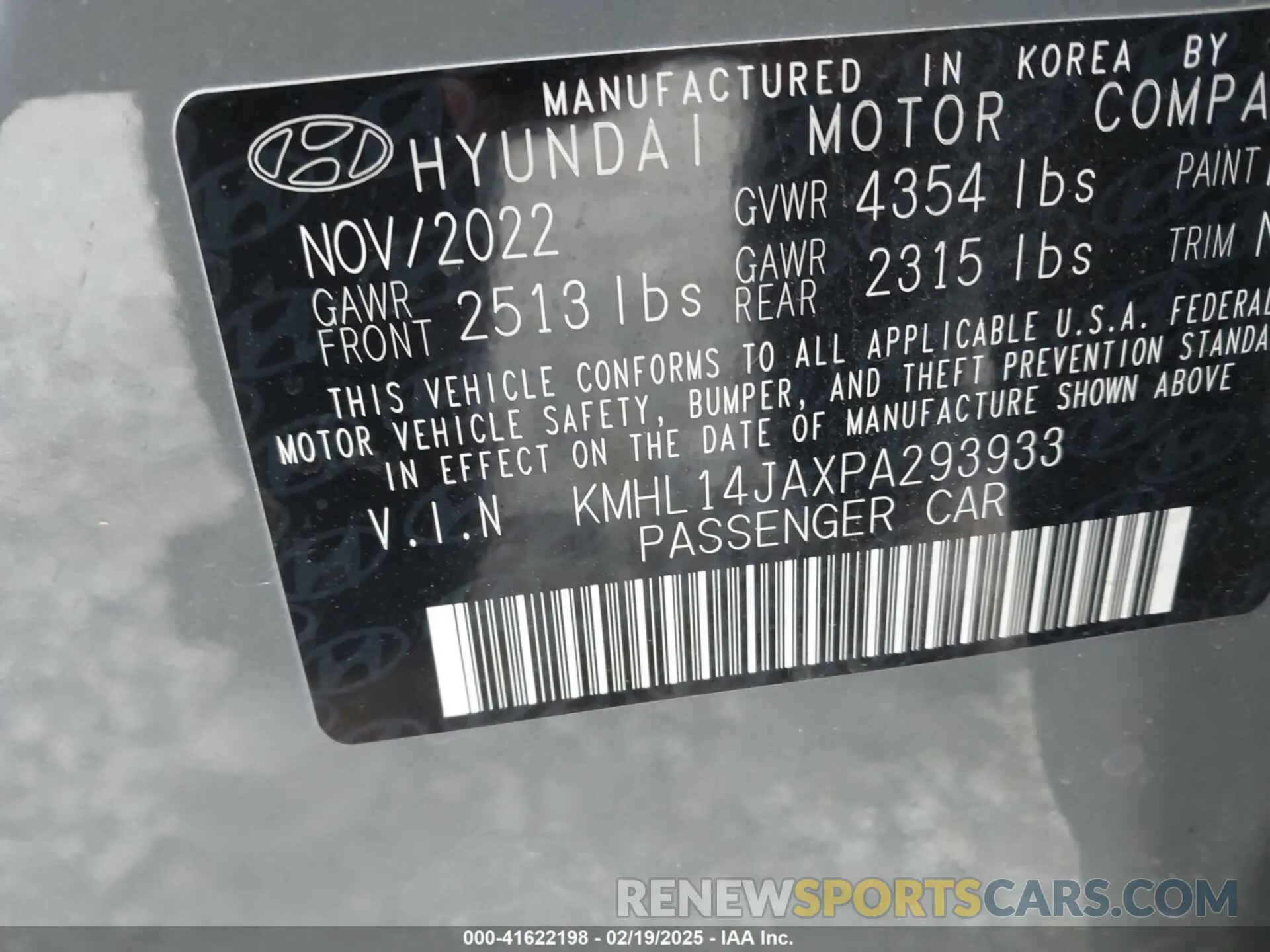9 Photograph of a damaged car KMHL14JAXPA293933 HYUNDAI SONATA 2023