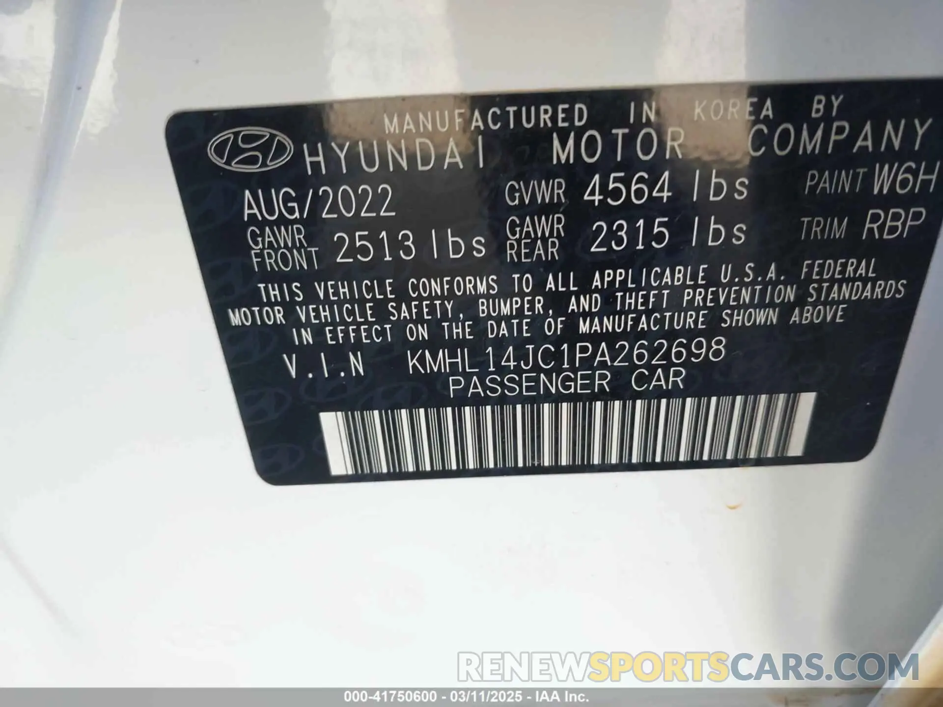 9 Photograph of a damaged car KMHL14JC1PA262698 HYUNDAI SONATA 2023