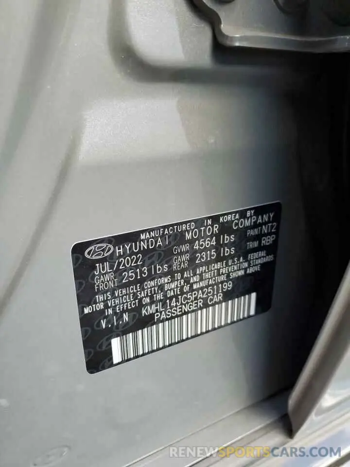 12 Photograph of a damaged car KMHL14JC5PA251199 HYUNDAI SONATA 2023