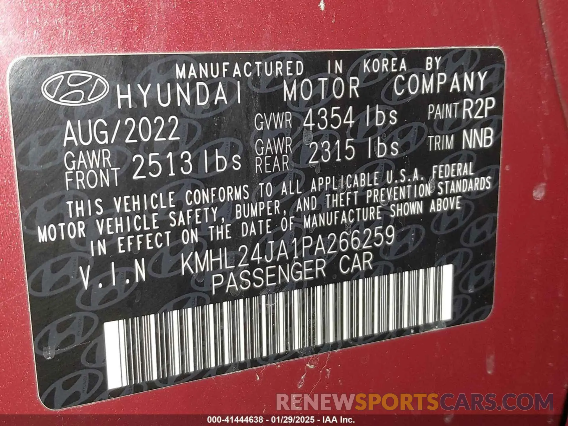 9 Photograph of a damaged car KMHL24JA1PA266259 HYUNDAI SONATA 2023