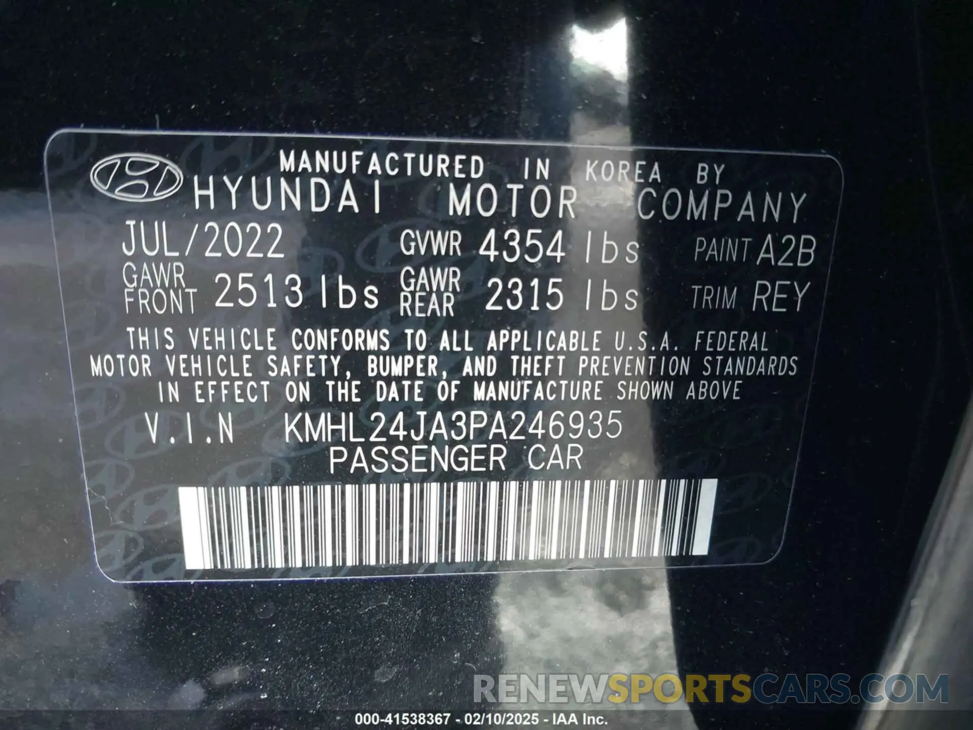 9 Photograph of a damaged car KMHL24JA3PA246935 HYUNDAI SONATA 2023