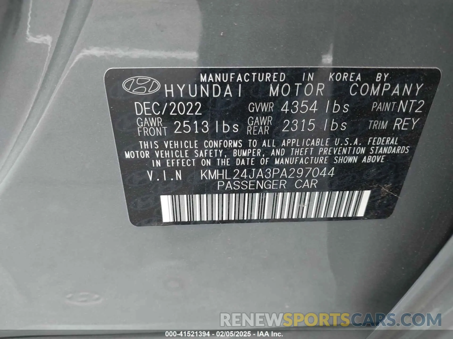 9 Photograph of a damaged car KMHL24JA3PA297044 HYUNDAI SONATA 2023