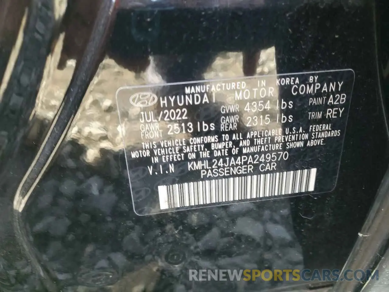 13 Photograph of a damaged car KMHL24JA4PA249570 HYUNDAI SONATA 2023
