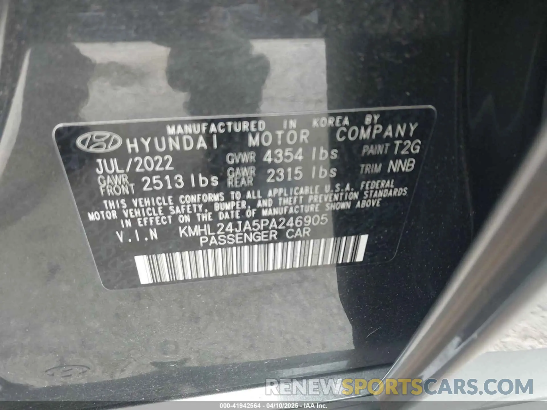 9 Photograph of a damaged car KMHL24JA5PA246905 HYUNDAI SONATA 2023