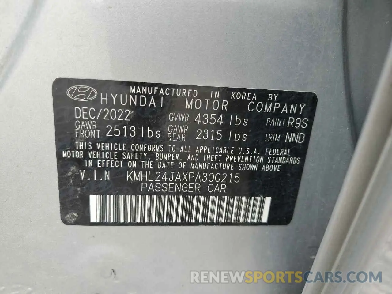 12 Photograph of a damaged car KMHL24JAXPA300215 HYUNDAI SONATA 2023