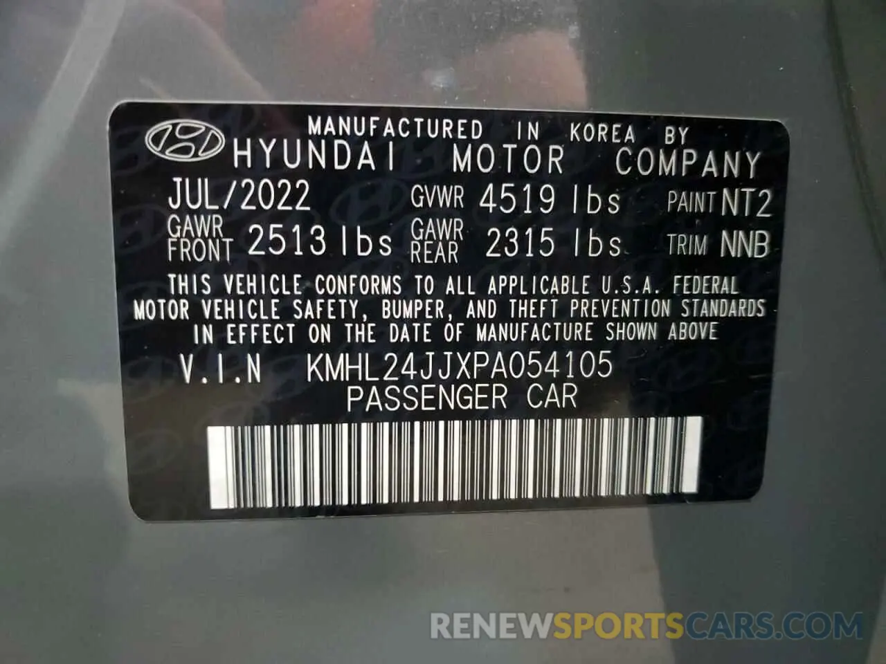 12 Photograph of a damaged car KMHL24JJXPA054105 HYUNDAI SONATA 2023