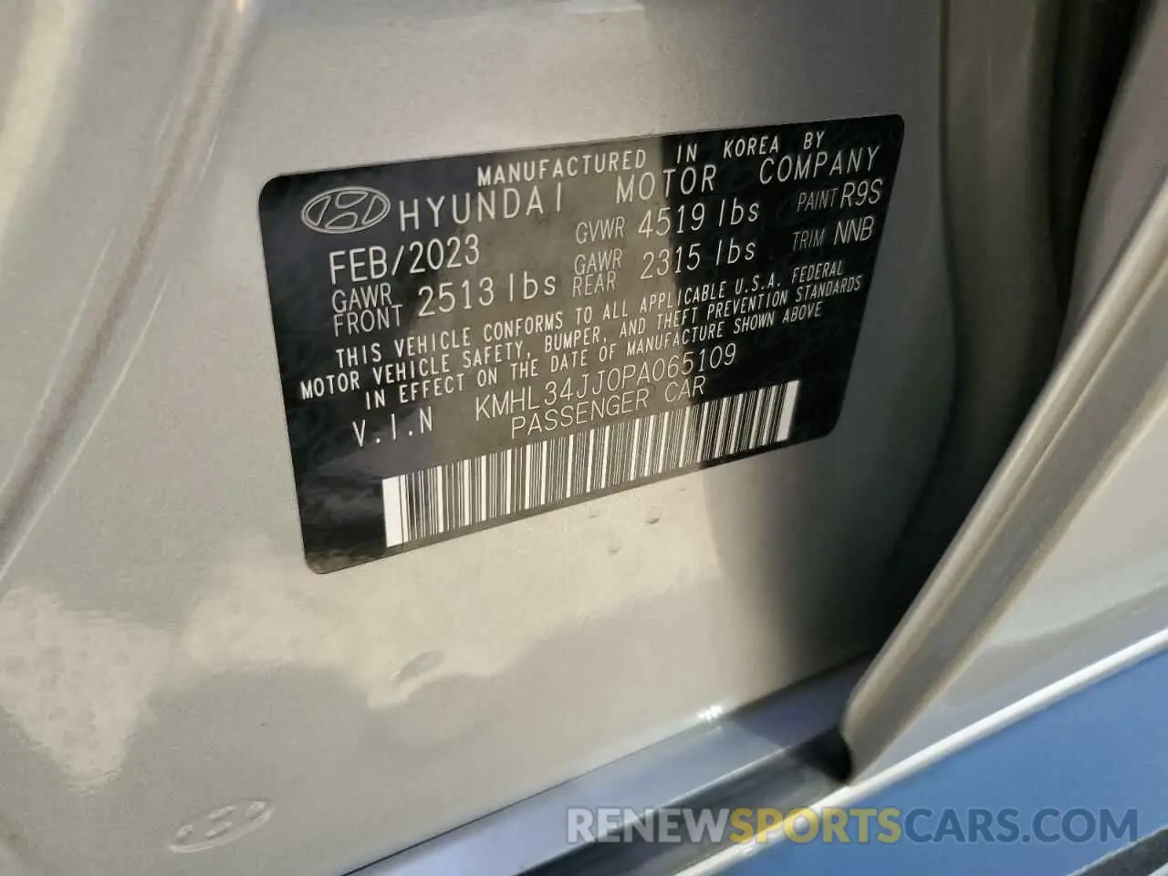 12 Photograph of a damaged car KMHL34JJ0PA065109 HYUNDAI SONATA 2023
