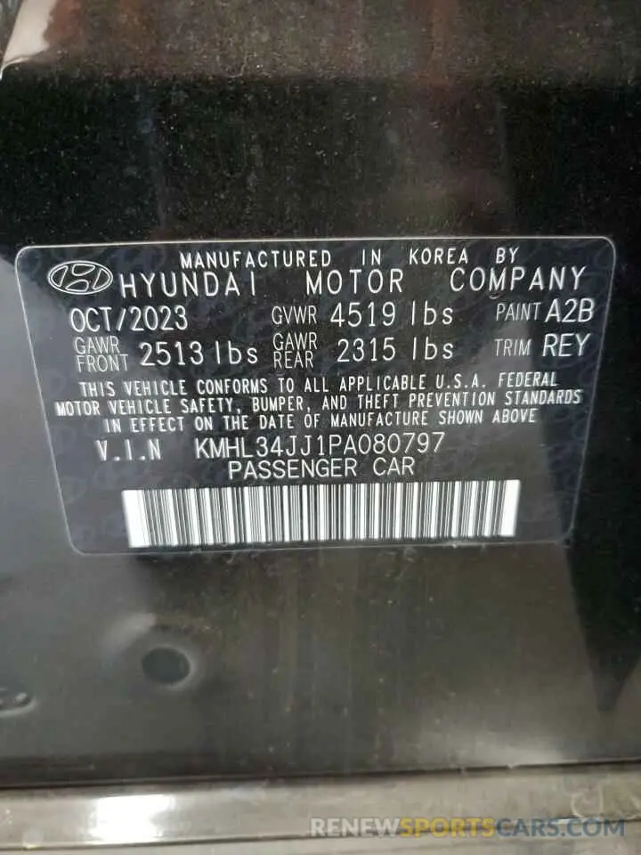 14 Photograph of a damaged car KMHL34JJ1PA080797 HYUNDAI SONATA 2023