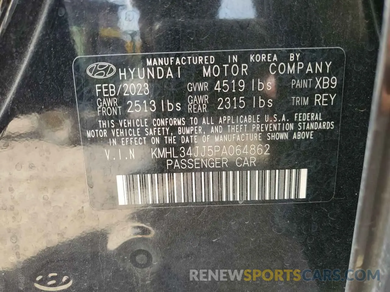 12 Photograph of a damaged car KMHL34JJ5PA064862 HYUNDAI SONATA 2023