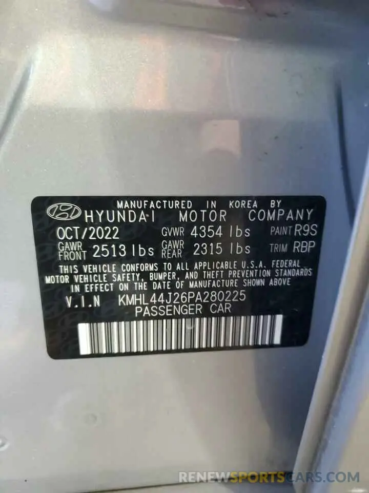 12 Photograph of a damaged car KMHL44J26PA280225 HYUNDAI SONATA 2023