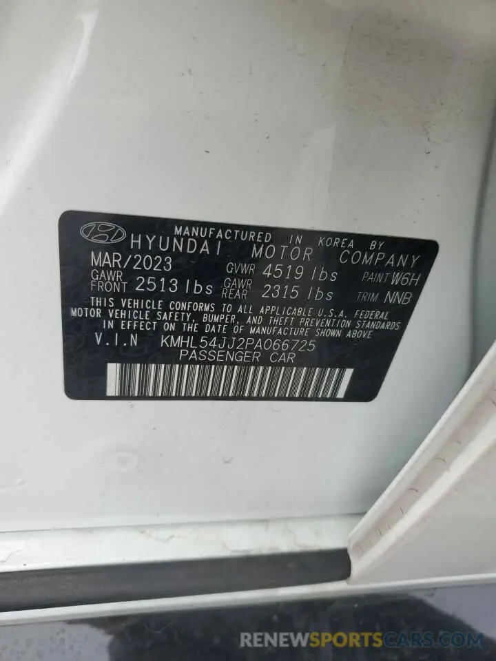 12 Photograph of a damaged car KMHL54JJ2PA066725 HYUNDAI SONATA 2023