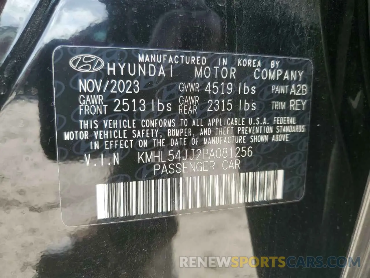 13 Photograph of a damaged car KMHL54JJ2PA081256 HYUNDAI SONATA 2023