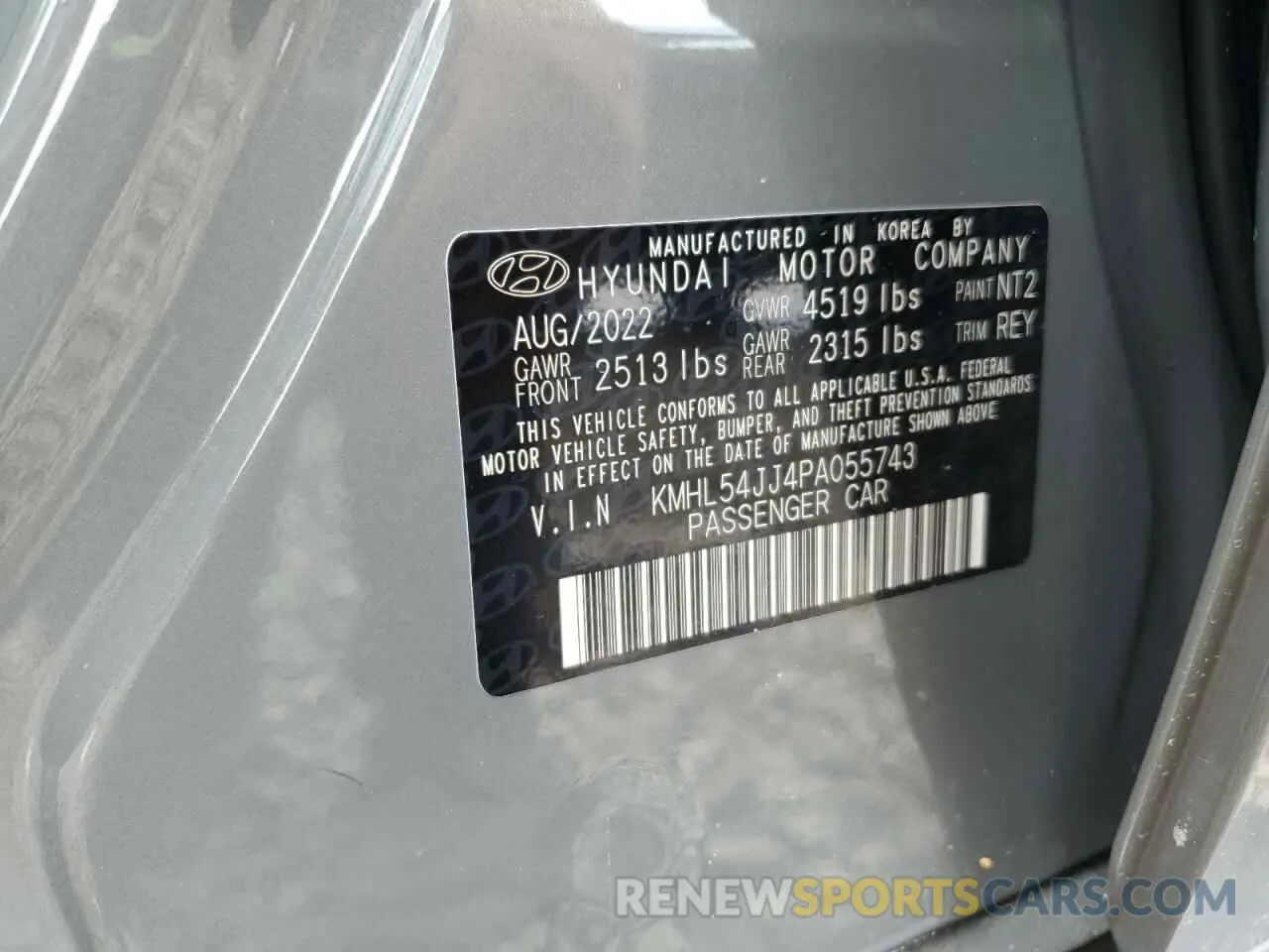 12 Photograph of a damaged car KMHL54JJ4PA055743 HYUNDAI SONATA 2023